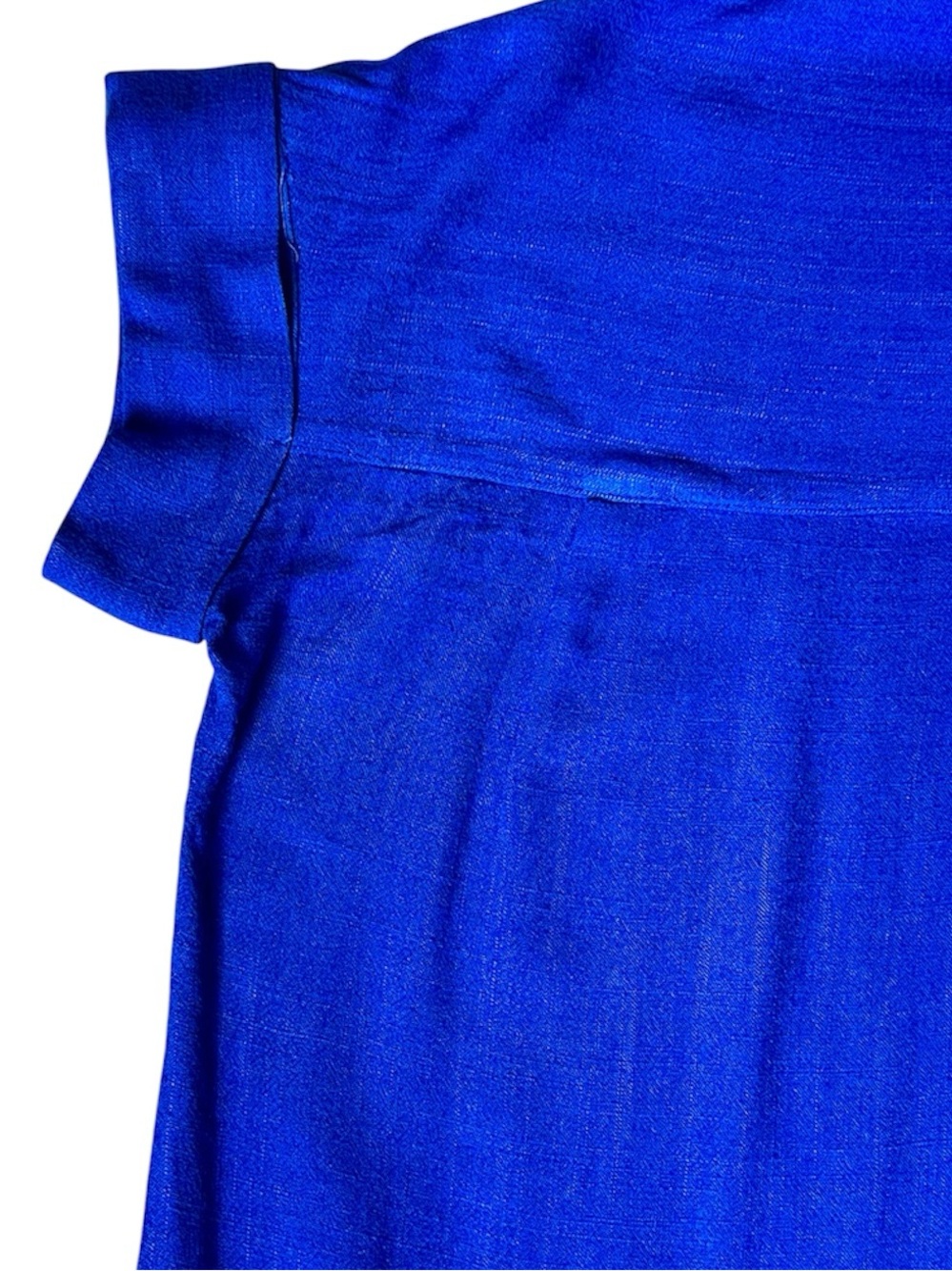 BOHME Linen Blend Blue Boxy Shell Button Top Size XS - Picture 7 of 10